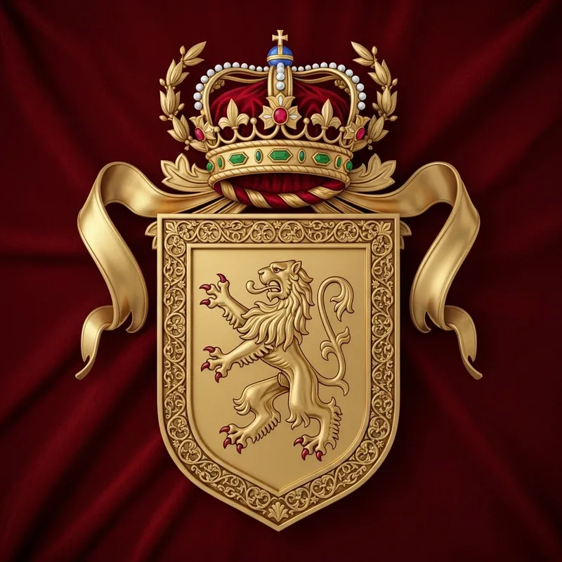 Golden Coat of Arms with Crown