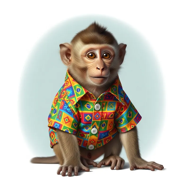 Vibrant Brazilian Monkey in Traditional Shirt