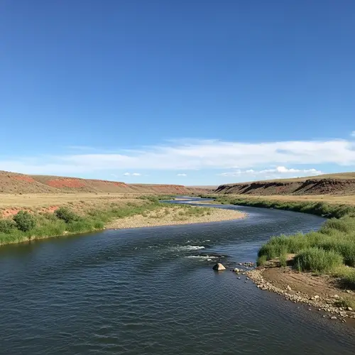 Zigzag River Flow: Tranquil Nature Scene