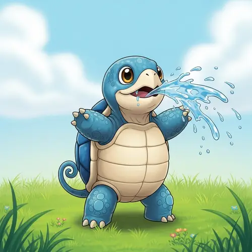 Exciting Blue Creature Spewing Water | Grassland Environment