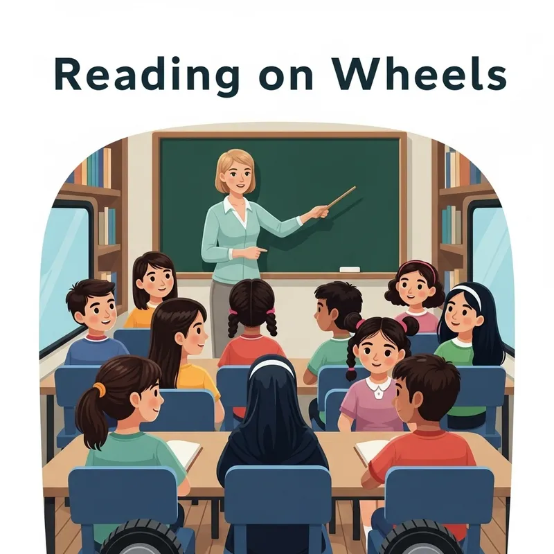 Reading on Wheels - Diverse Classroom Logo Design Reading on Wheels - Diverse Classroom Logo Design