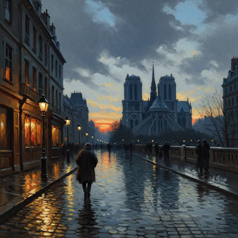 Victor Hugo-Inspired Impressionist Landscape Art