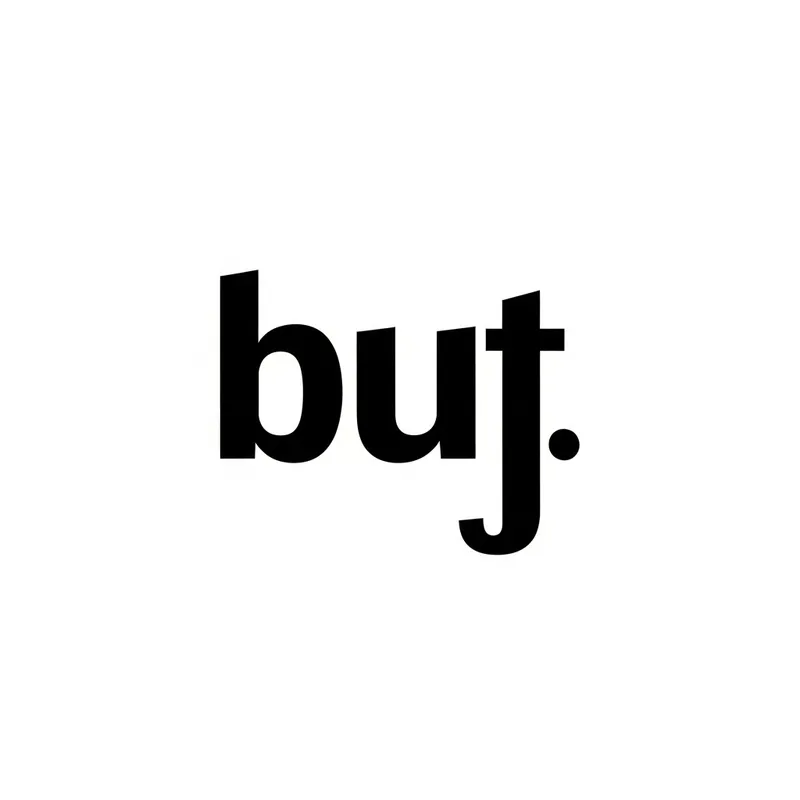 Bold 'But' Typography Design | Clean Sans Serif Style