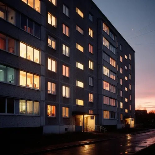 Vintage Panelka House Photo 1989 | Retro Soviet Union Aesthetic