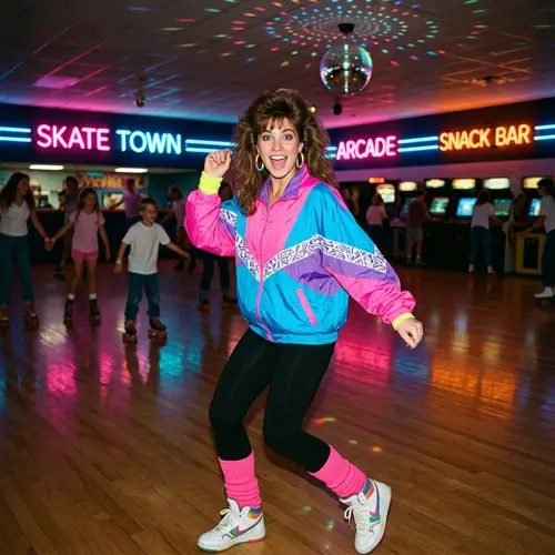 Vibrant 80s Retro Dance with Neon Style