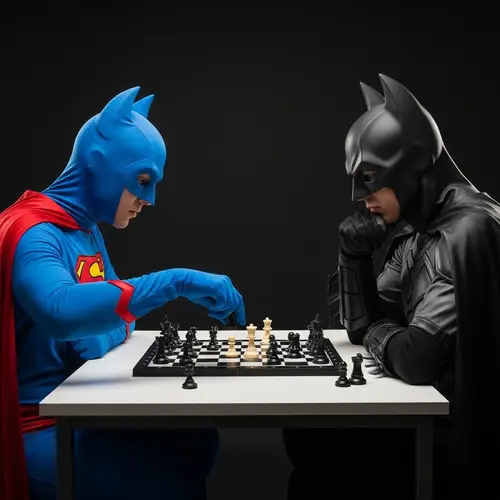 Superman vs Batman Chess Match | Intense Superhero Battle on Chessboard