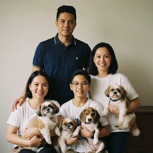 Filipino Family Portrait with Vintage Film Camera