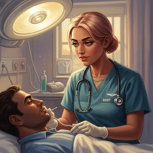 Compassionate Navy Hospital Corpsman Caring for Patient