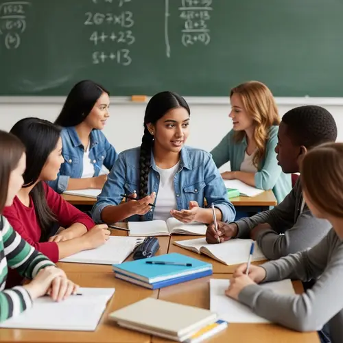 Diverse Group of Students Engaged in Classroom Discussion