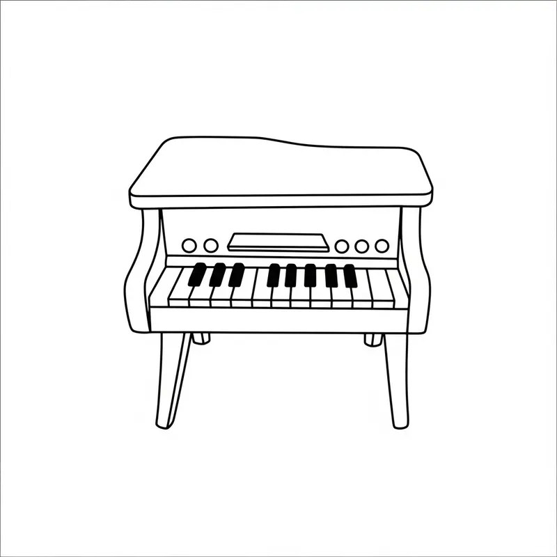 Simple Toy Piano Coloring Page for Kids Simple Toy Piano Coloring Page for Kids