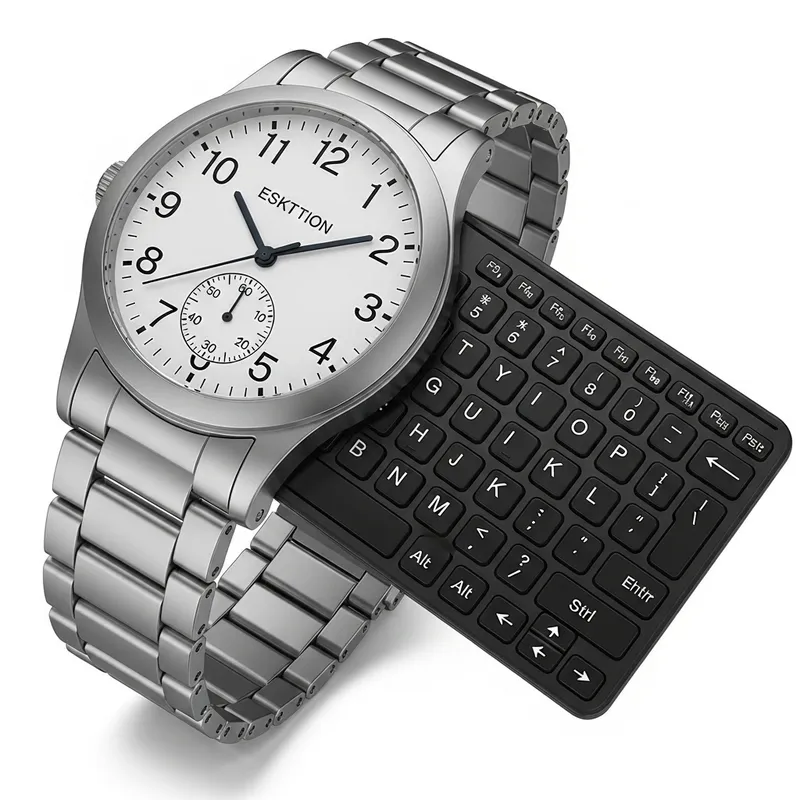 Futuristic Watch with Integrated Keyboard Design