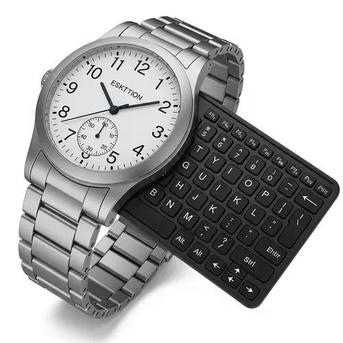 Futuristic Wristwatch with QWERTY Keyboard Design