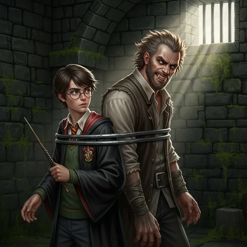 Harry Potter vs Fenrir Greyback - Prison Cell Confrontation Harry Potter vs Fenrir Greyback - Prison Cell Confrontation