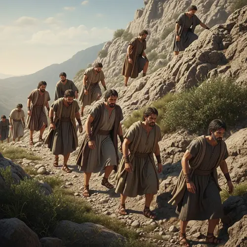 Ancient Israel Mountain Climbers: Historical Depiction of Intense Physical Activity