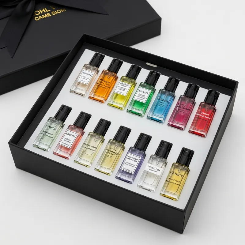Luxury Perfume Gift Set with Black Box and Mini Flacons Luxury Perfume Gift Set with Black Box and Mini Flacons