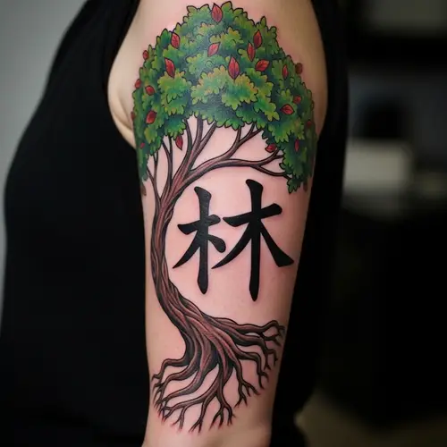 Japanese Symbol Tree Tattoo Design Ideas