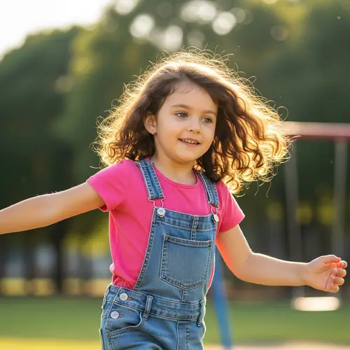 Light-Eyed Four-Year-Old Girl Playing Outside