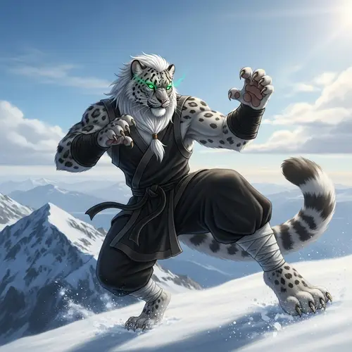 Tai Lung Wallpaper | Martial Arts Snow Leopard on Snowy Mountain