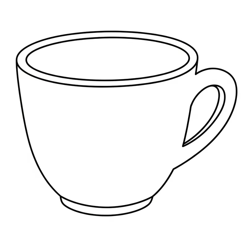 Simple Cup Coloring Page for Toddlers
