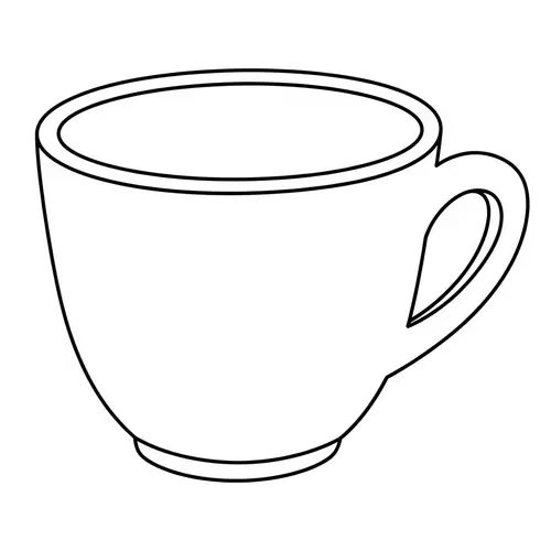 Simple Cup Coloring Page for 2-Year-Olds