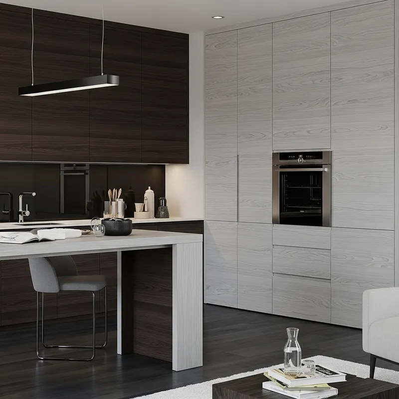 Innovative Melamine Room Design with Wood Grains