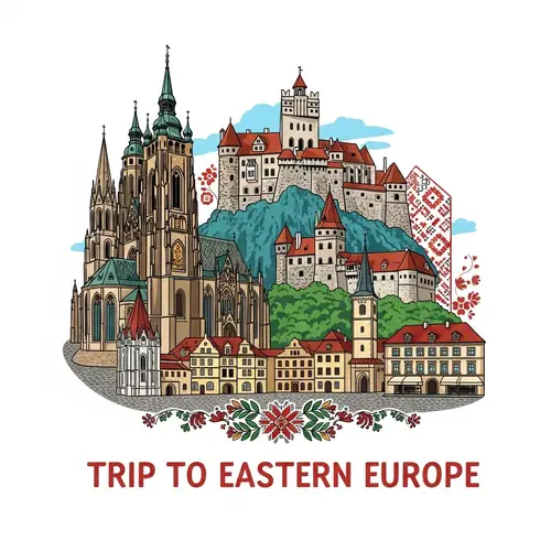Trip to Eastern Europe Logo: Rich Cultures & Historic Landmarks