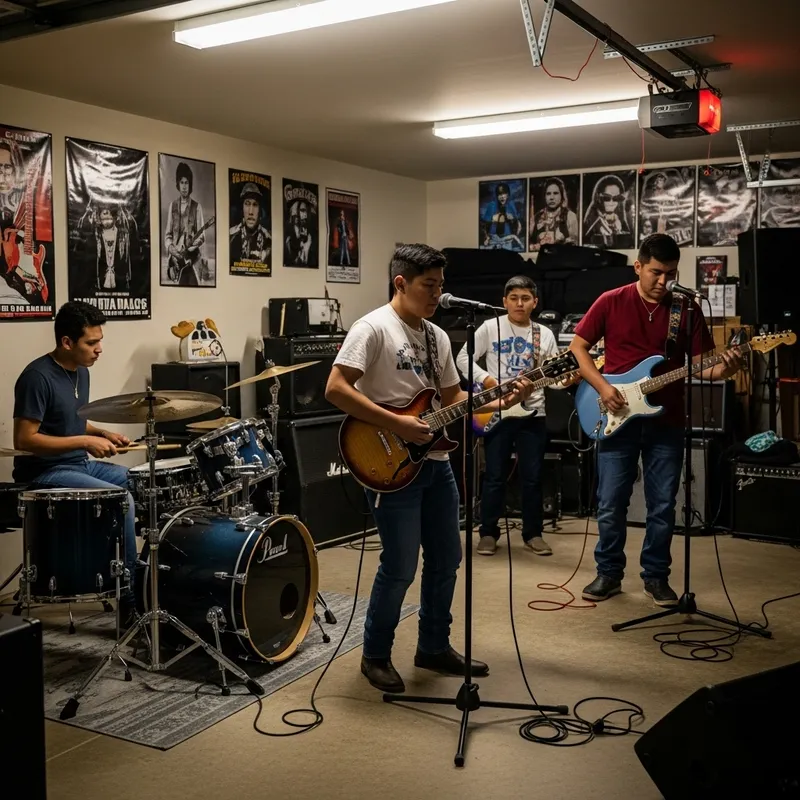 Native American Boy Band Garage Practice Session