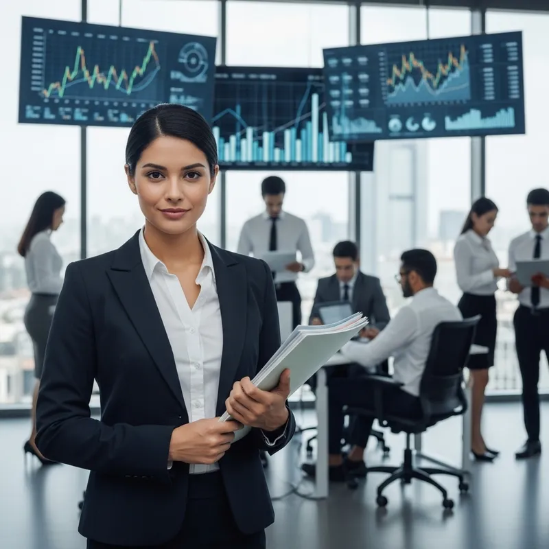 Beautiful Woman in Financial Business Setting Beautiful Woman in Financial Business Setting