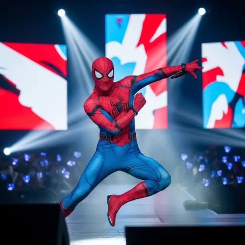 South Korean Pop Star in Spiderman Costume
