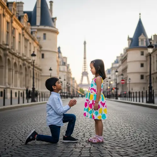 Young South Asian and East Asian Children in Paris