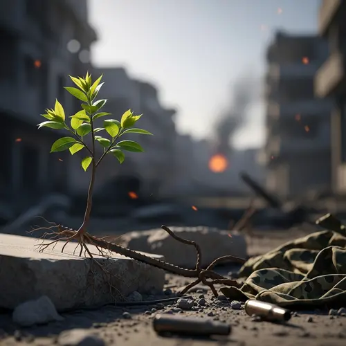 Hope Amidst Chaos: A Hyperrealism Artwork