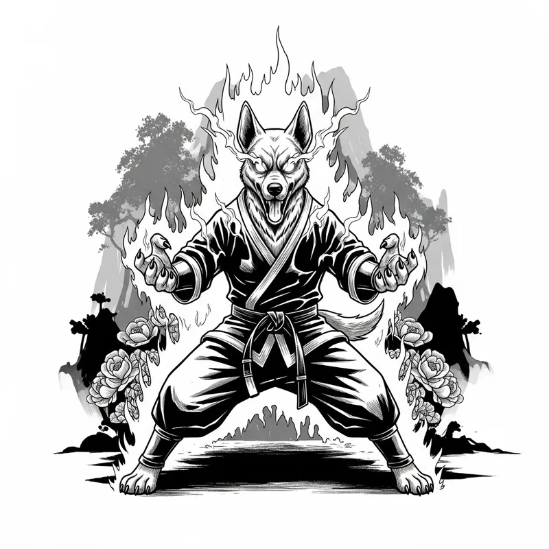 Supernatural Dog with Martial Arts Powers in Graphic Novel