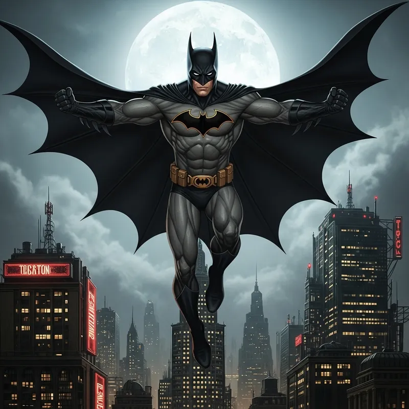 Batman in Gotham: Moonlit Action Scene
