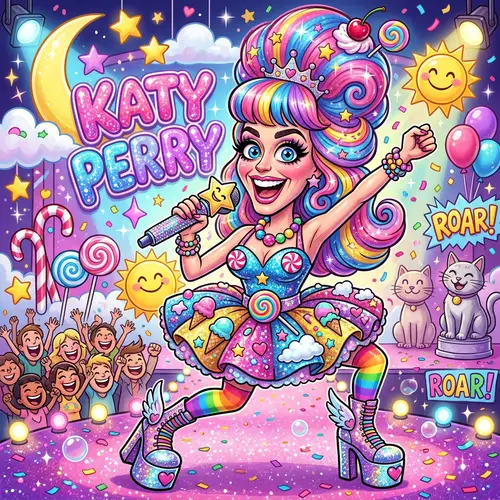 Katy Perry Funny Caricature Art