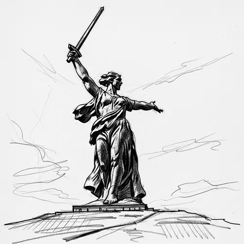 Motherland Calls Monument Sketch | Volgograd Russia