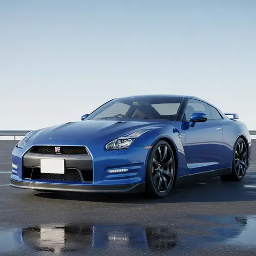 Nissan GTR R35 Sports Car | Aerodynamic Design in Lustrous Blue