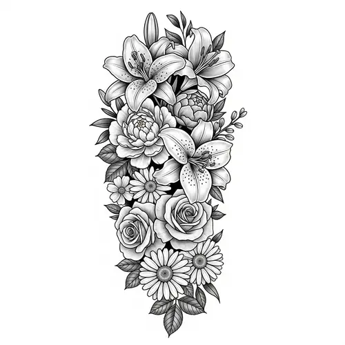 Intricate Floral Tattoo Design