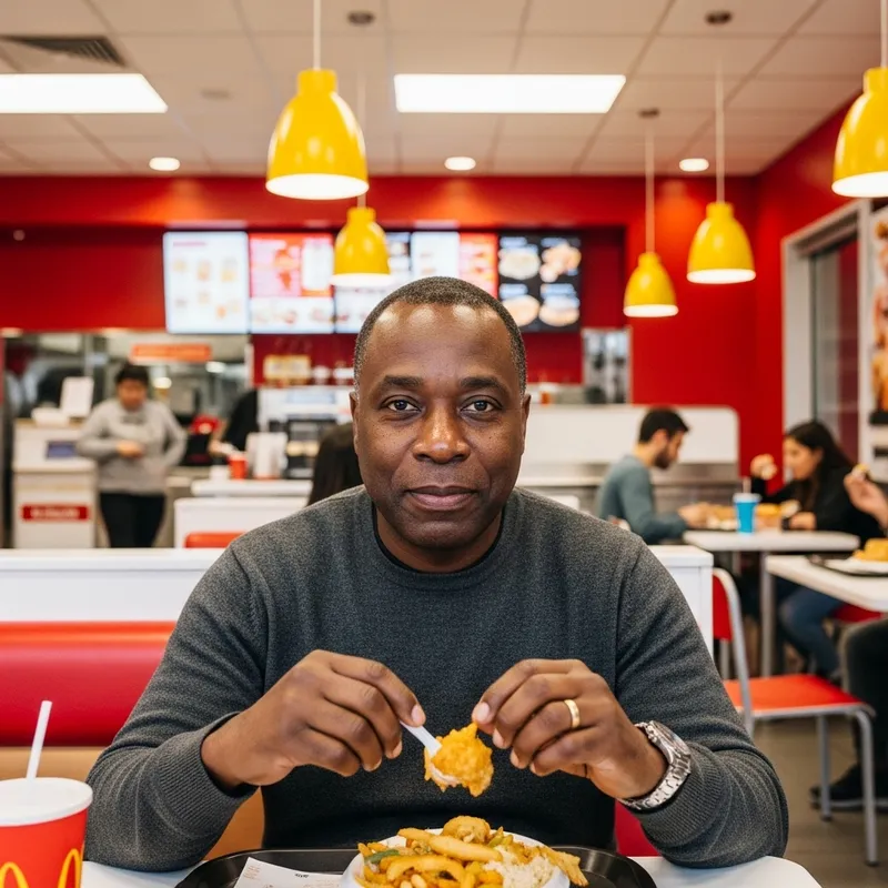 Enjoying a Delicious Meal at McDonald's