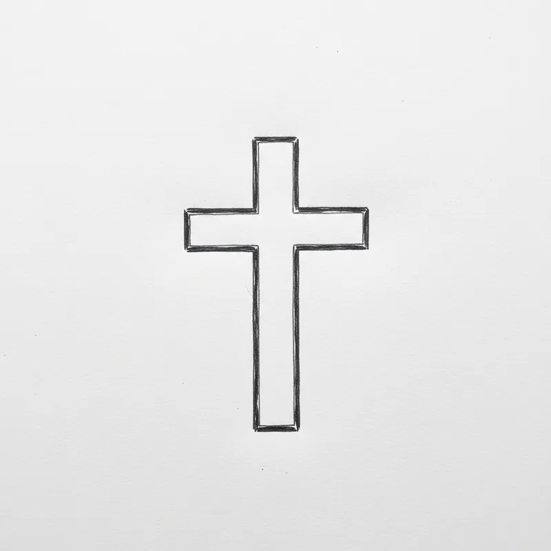 Hand-Drawn Minimalist Cross Design