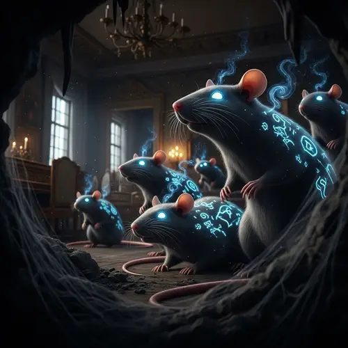 Eerie Mystic Rats in Ancient Mansion