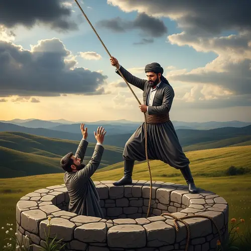 Kurdish Man Rescues Another from Wellhole | Heroic Act