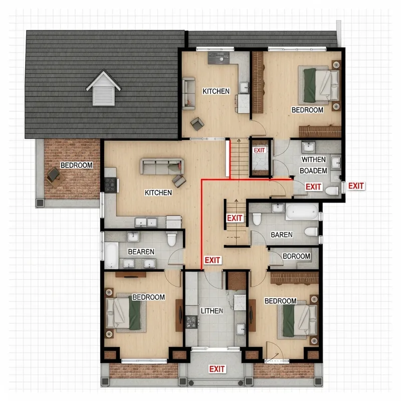 House Floor Mapping for Emergency Exit Plan