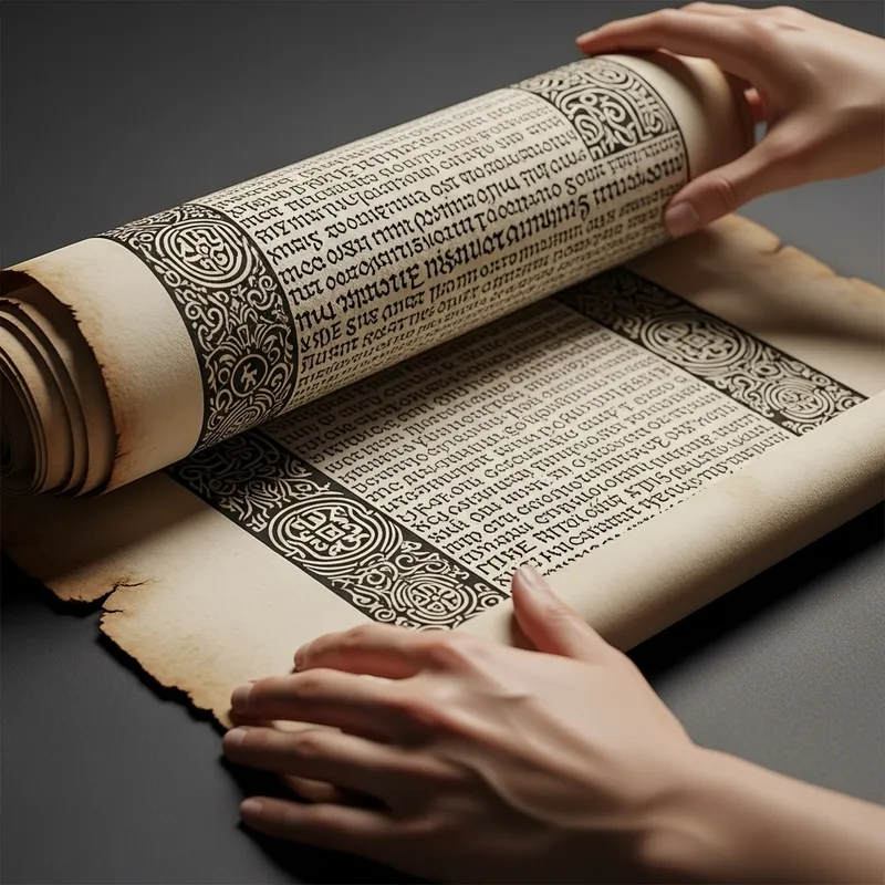 Unveiled Ancient Scroll with Sacred Writings Unveiled Ancient Scroll with Sacred Writings