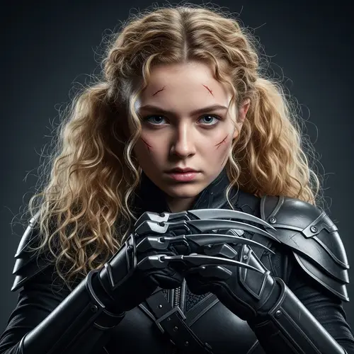 Teenage Girl in Prowler Costume with Metallic Claws | Intense Warrior