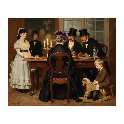 Aristocratic Gathering in an Impressionistic Setting