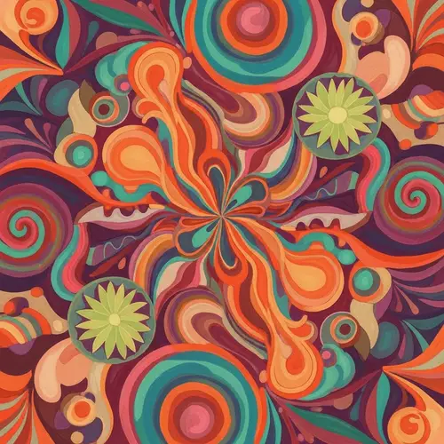 Psychedelic Wellness Digital Painting | Abstract Art 1960s Inspiration