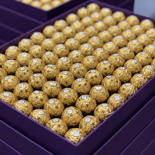 Luxury Milk Chocolates in Shiny Gold Foil Wrappers