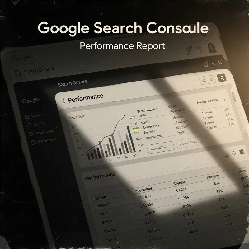Vintage Black-and-White Poster Google Search Console Interface