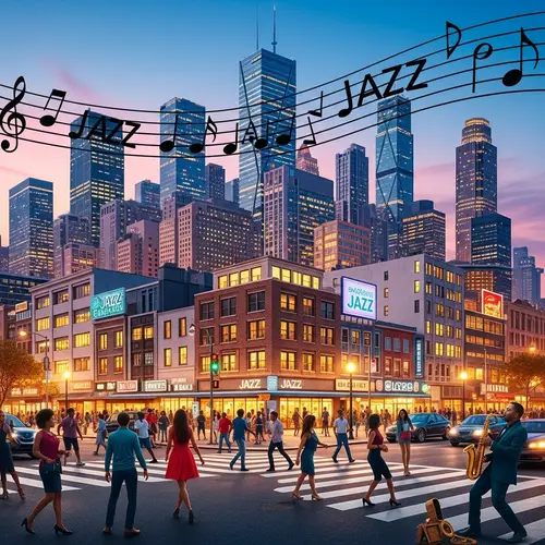 Jazz Symphony in the Vibrant Cityscape