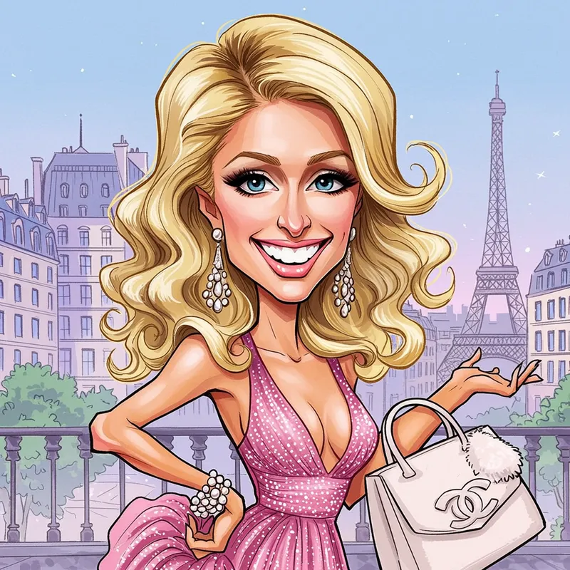 Paris Hilton Caricature Art